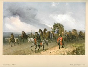 Carlo Bossoli. Tartari che viaggiano per la steppa da Carlo Bossoli